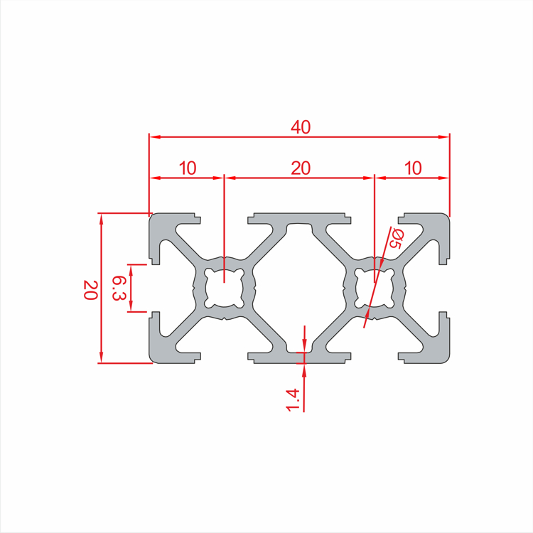 20x40 Aluminium Profile Aluminium Profile 20x40 Aluminium Profile Aluminium Profile