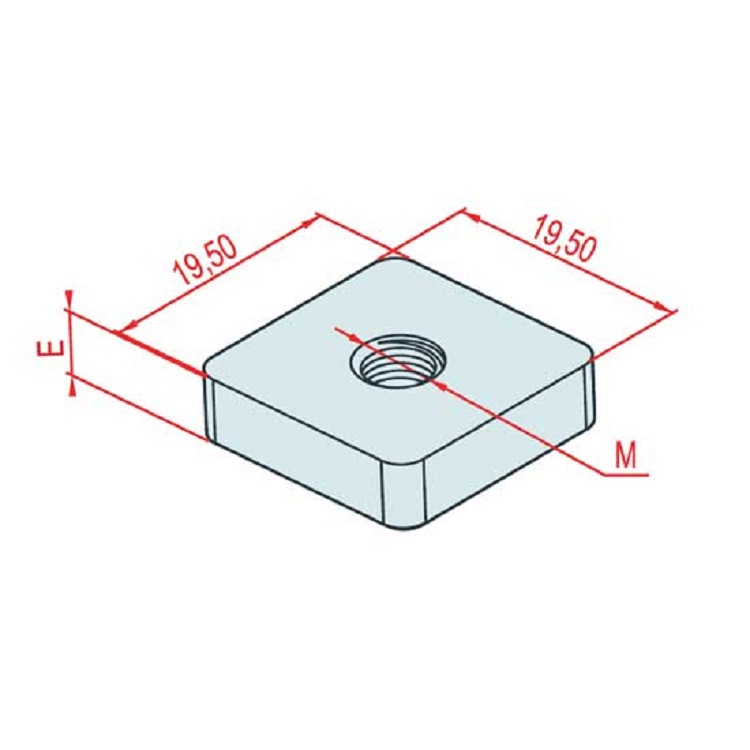 Square Nut M6 Aluminium Profile