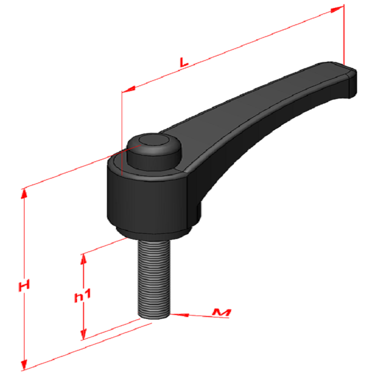 M10x40 Adjustable Handle Aluminium Profile