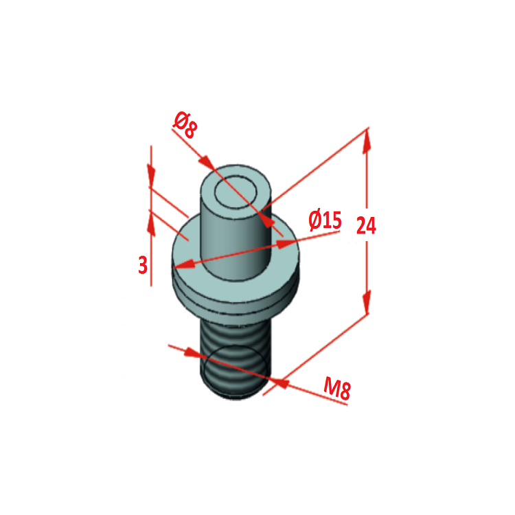 Slot 8 Accordion Sliding Pin - Aluminium Profile